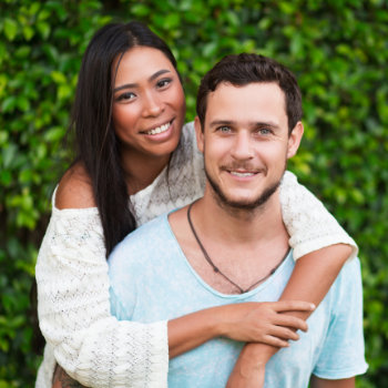 Young couple smiling Dunwoody Dental Health dental care visit